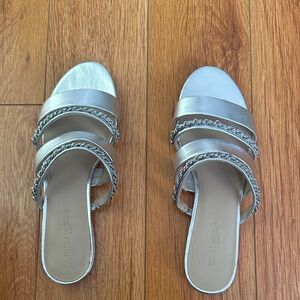 Karl Lagerfeld Silver Chain Sandals